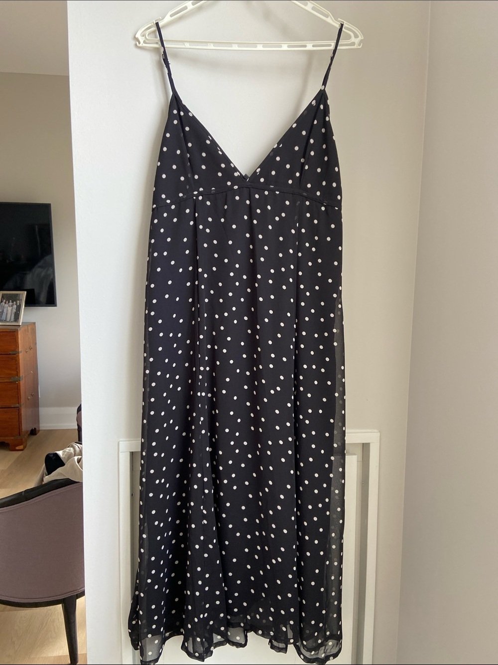 Zara Black Dress with White Polka Dots